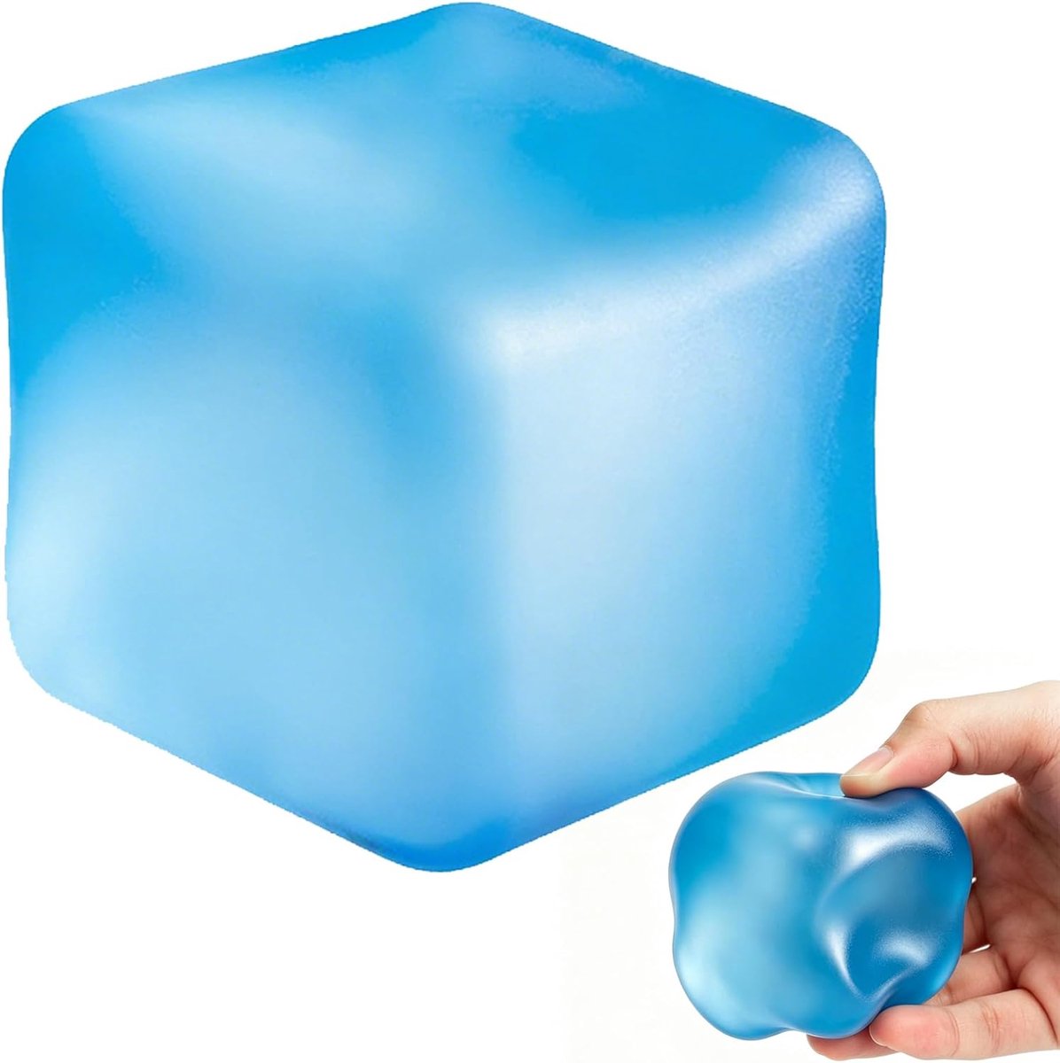 Cube Anti-stress 6 cm – IJsblokje-stressbal (Blauw)