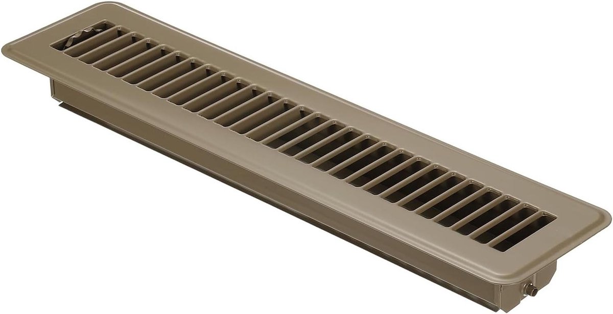 Vloerregister - Ventilatieafdekking Roosters - Luchtstroom Regelen - Verstelbare Messen - 35 x 5 cm - Bruin