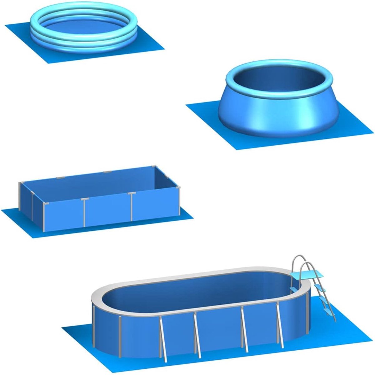 SnelShoppen - Eyepower Poolmat voor 305 cm Zwembad - 36 EVA Foam Matten 62x62 cm - Beschermende Onderlaag voor Tuin, Camping, Kinderen