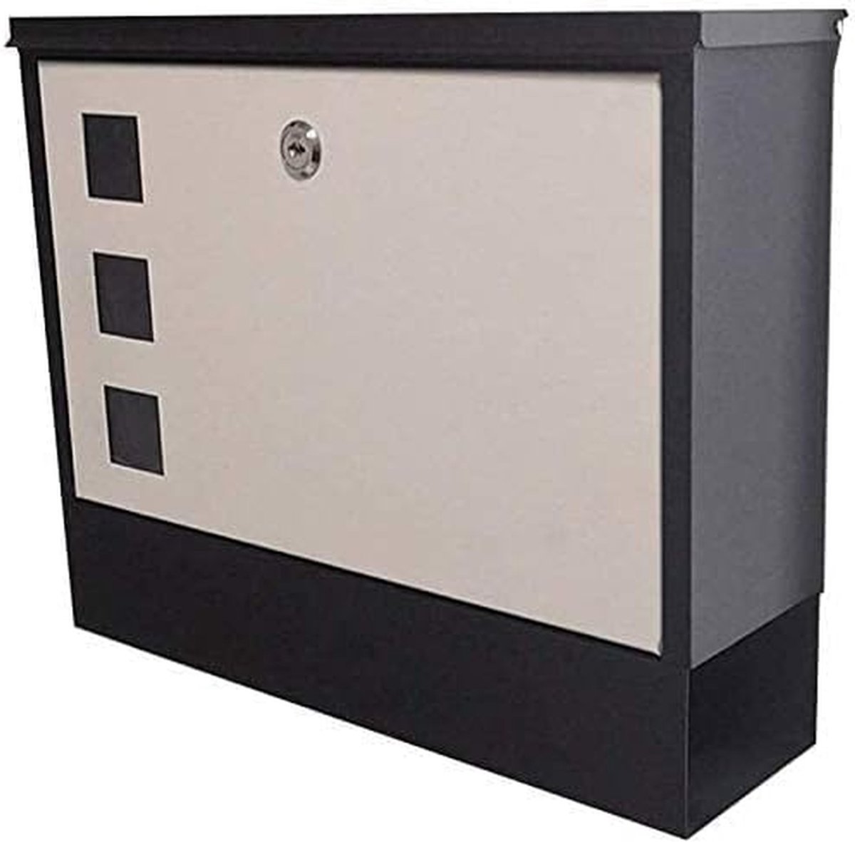 Wandmontage Brievenbus - Brievenbus Pakketbox - Veilige Postontvangst - Innovatief Anti-Visser Ontwerp - 36 x 30 x 9.5 cm - Zwart/Bruin