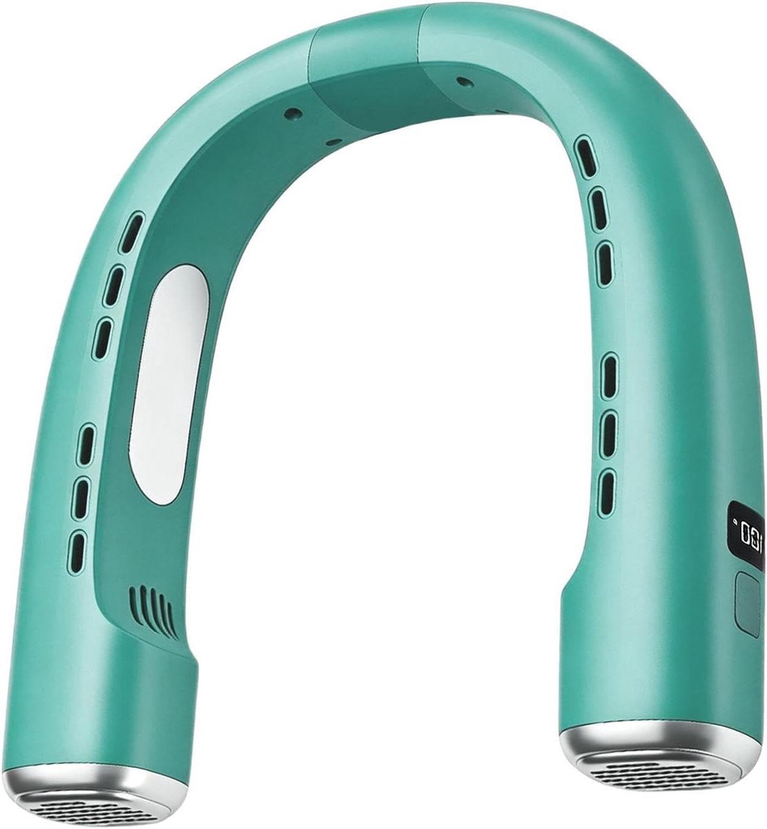Nekventilator Bladloos - Draagbare Ventilator - Persoonlijke Verkoeling - 360 Graden Luchtstroom - 21x20.5x4.8cm - Groen