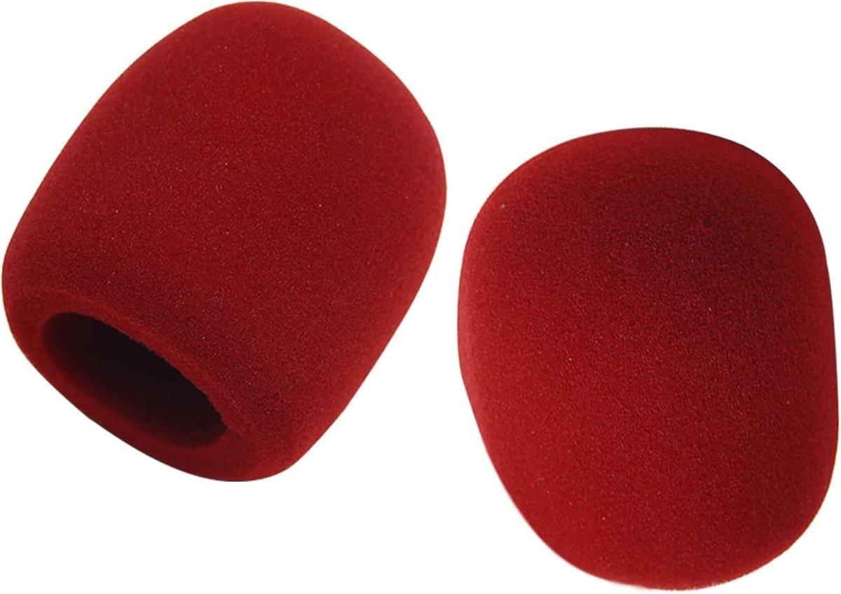 SnelShoppen - 2 x Popfilter voor Blue Yeti Microfoon - Geluidsfilter, Windbescherming, Zwarte Schuimfilter, Kerst Rood, Ideaal voor Opnames en Buiteno