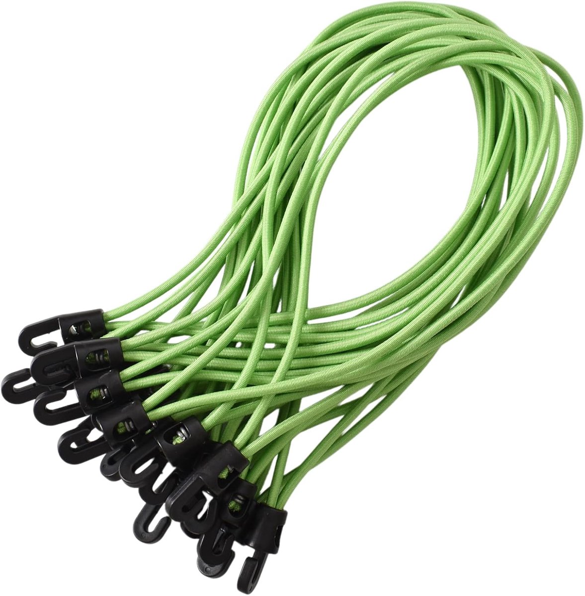 SnelShoppen - 20 Elastische Touwen met Haak, 26 cm, Robuuste Rubber Tensioner voor Camping en Buitenactiviteiten, Ideaal voor Tenten, Fietsendragers,