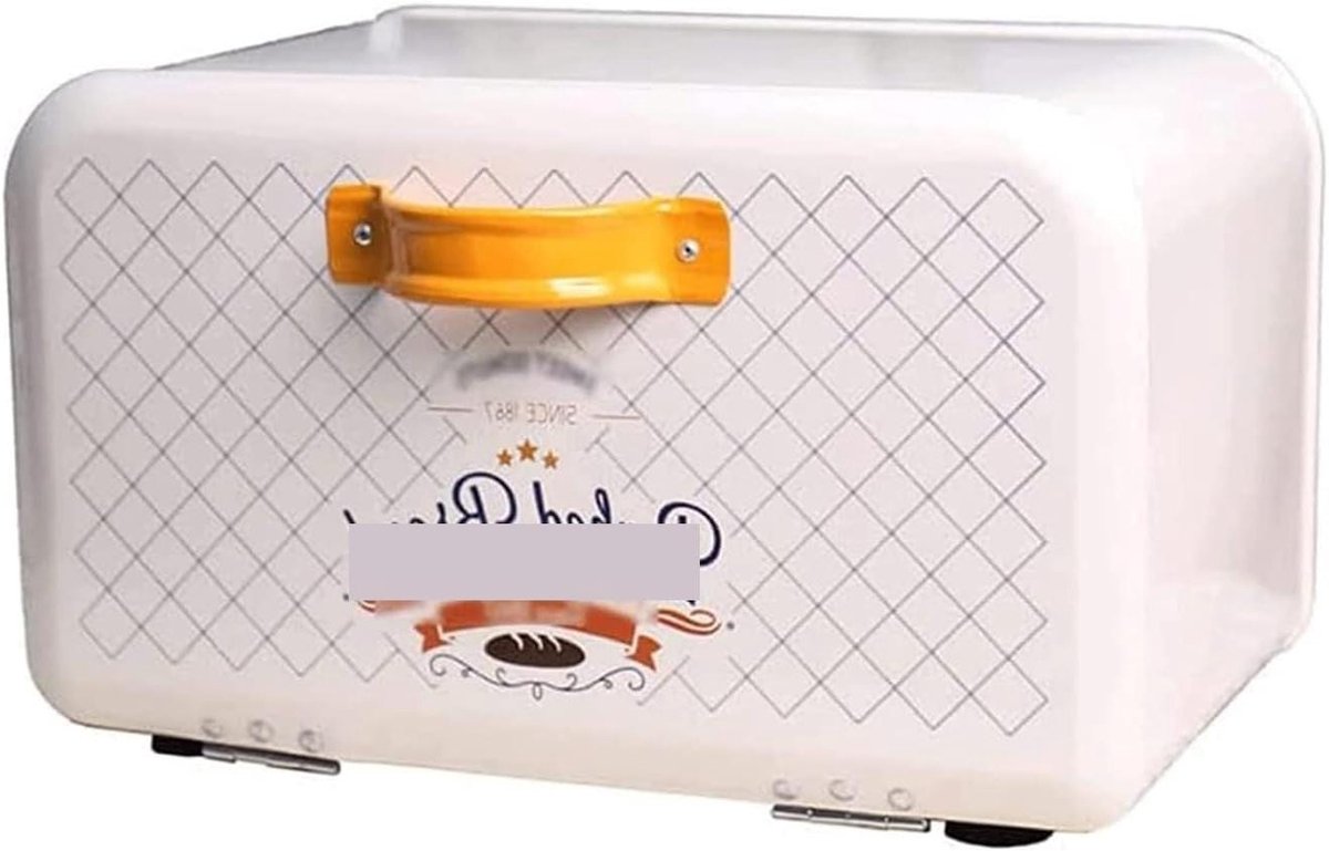 Metalen Broodtrommel - Brooddoos Keuken Opslag - Brood Vers Houden - Ruim Compact Ontwerp - 355x215x215cm - Wit