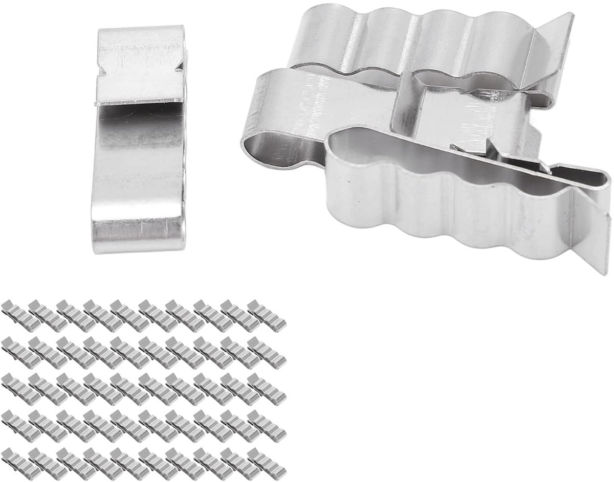 SnelShoppen - 50 Stuks RVS Kabel Clips Solar Paneel Draad Clip Elektrische Snoer Beheer Metaal Trailer Draad Clip - Voor 4 Draden