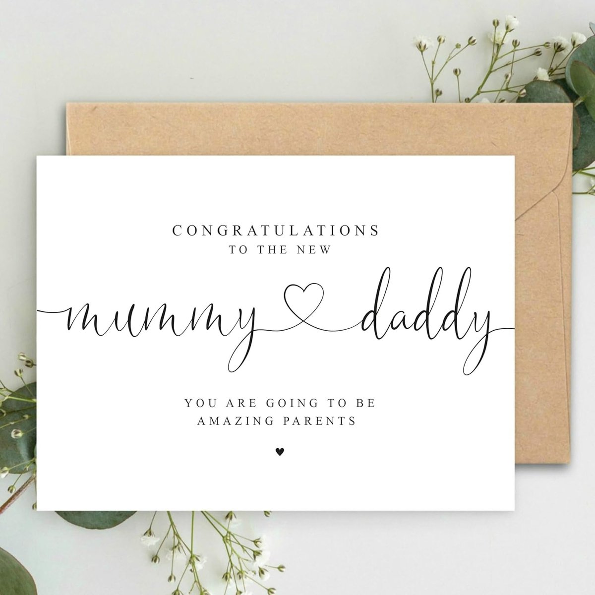 SnelShoppen - Groetjeskaart voor Nieuwe Ouders - A5 Gefeliciteerd Mamma en Papa - Baby Kaart met Envelop - Nieuwe Baby Aankomst - Originele Babykaart