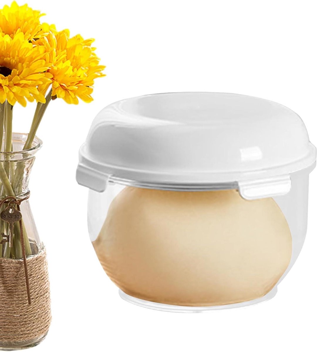 Deeg Container - Rijskom Mengkom - Brood Bakken - Transparant Ontwerp - 3 Liter - Transparant