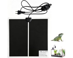 Verwarmingsmat voor huisdieren - 14W - 28 x 28 cm - Verwarmingsmat voor reptielen - met thermostaat - kan op de bodem van het terrarium worden geplaatst - multifunctioneel - verwarmingsmat - geschikt voor schildpadden, hagedissen en kikkers