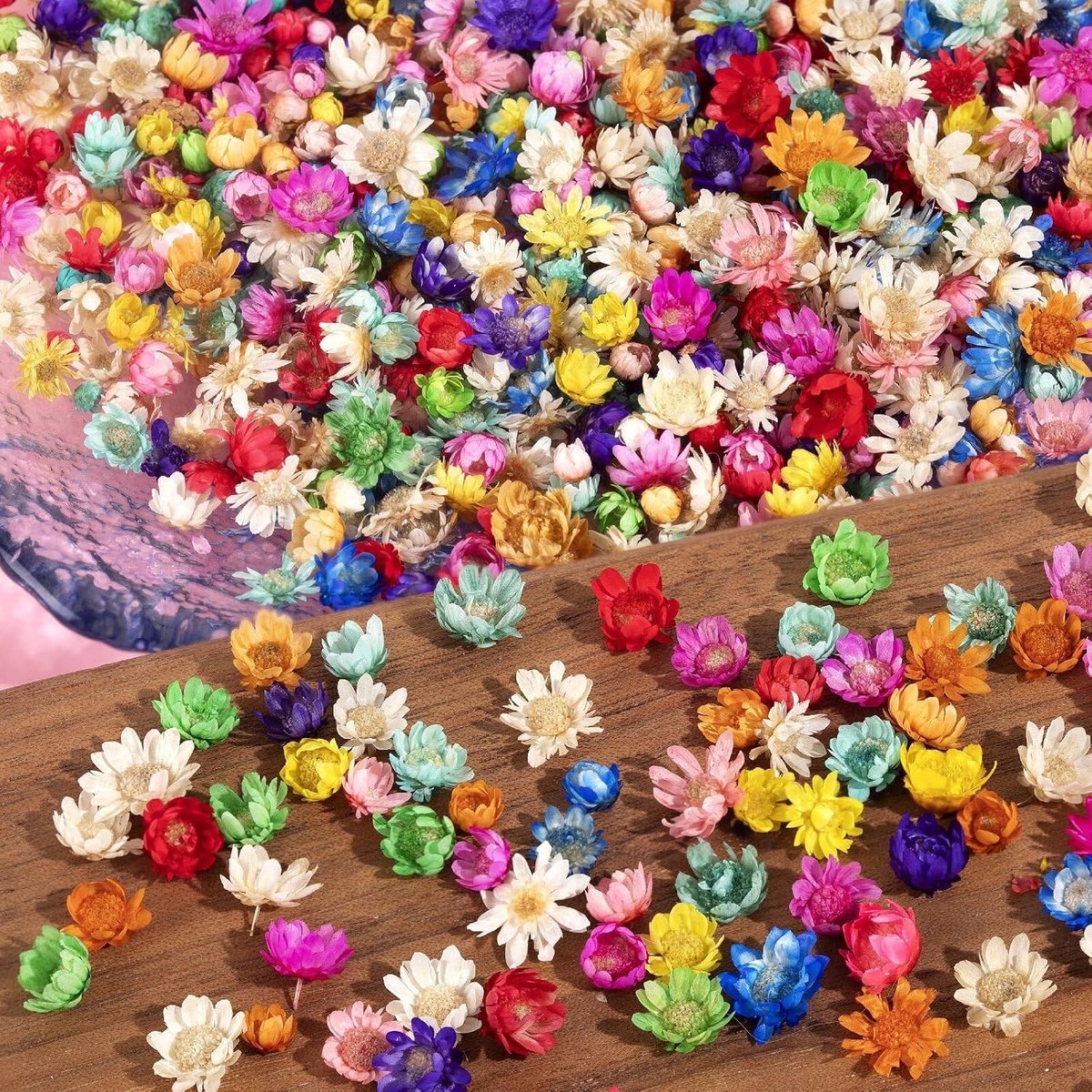 280 Stuks Kleine Gedroogde Bloemen voor Ambachten - Mini Gedroogde Bloemen voor Hars - Kleine Natuurlijke Echte Gedroogde Geperste Bloemen in Bulk voor Doe-het-zelf Projecten
