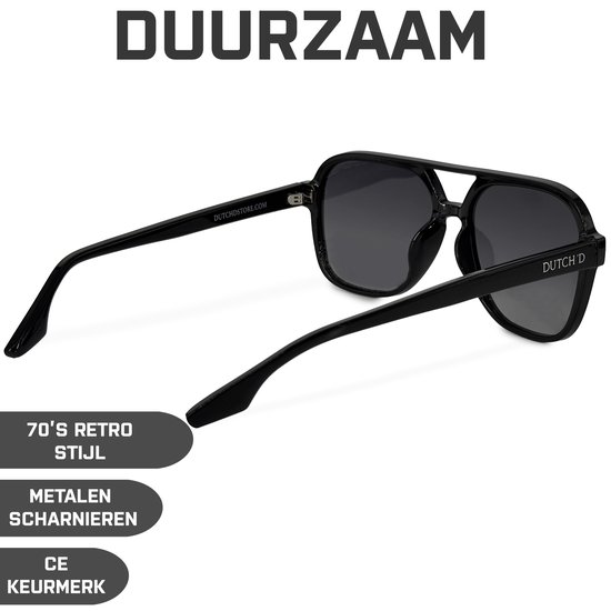 DUTCH'D® - Zonnebril - Heren & Dames - Polarized - Zwart - Sterk Montuur - Met Case - Gepolariseerd - Auto bril - UV 3 Bescherming van DUTCH'D® — afbeelding 4