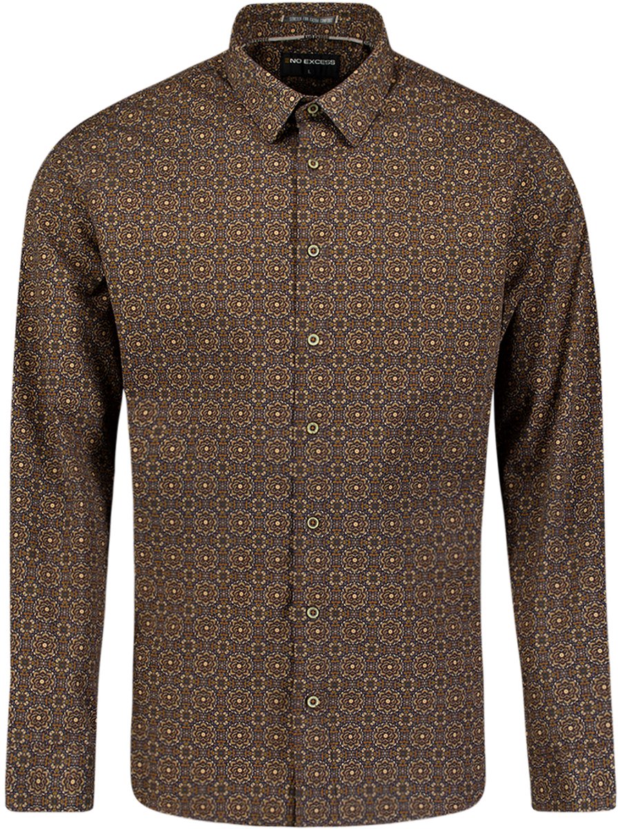 Geometrisch Print Stretch Overhemd