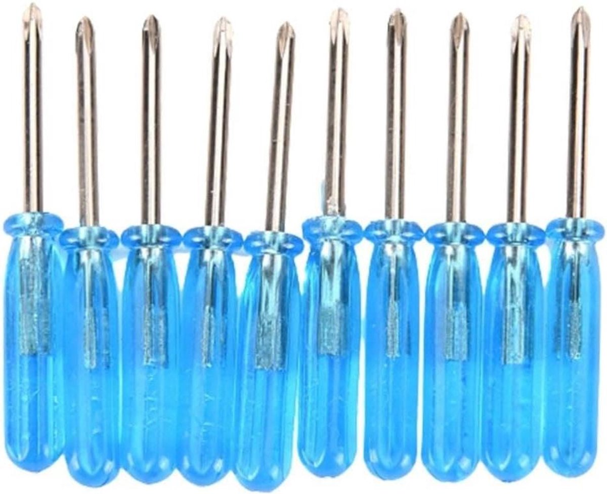 Mini Schroevendraaiers Set - Precisie Bits - Elektronica Reparatie - 45# Staal Constructie - 45mm Lengte - Blauw Zilver
