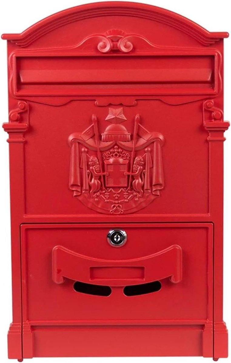 Brievenbus Wandmontage - Postbus Buiten - Post Ontvangen - Waterdicht Corrosiebestendig - 102"L x 32"D x 162"H - Glanzend Rood