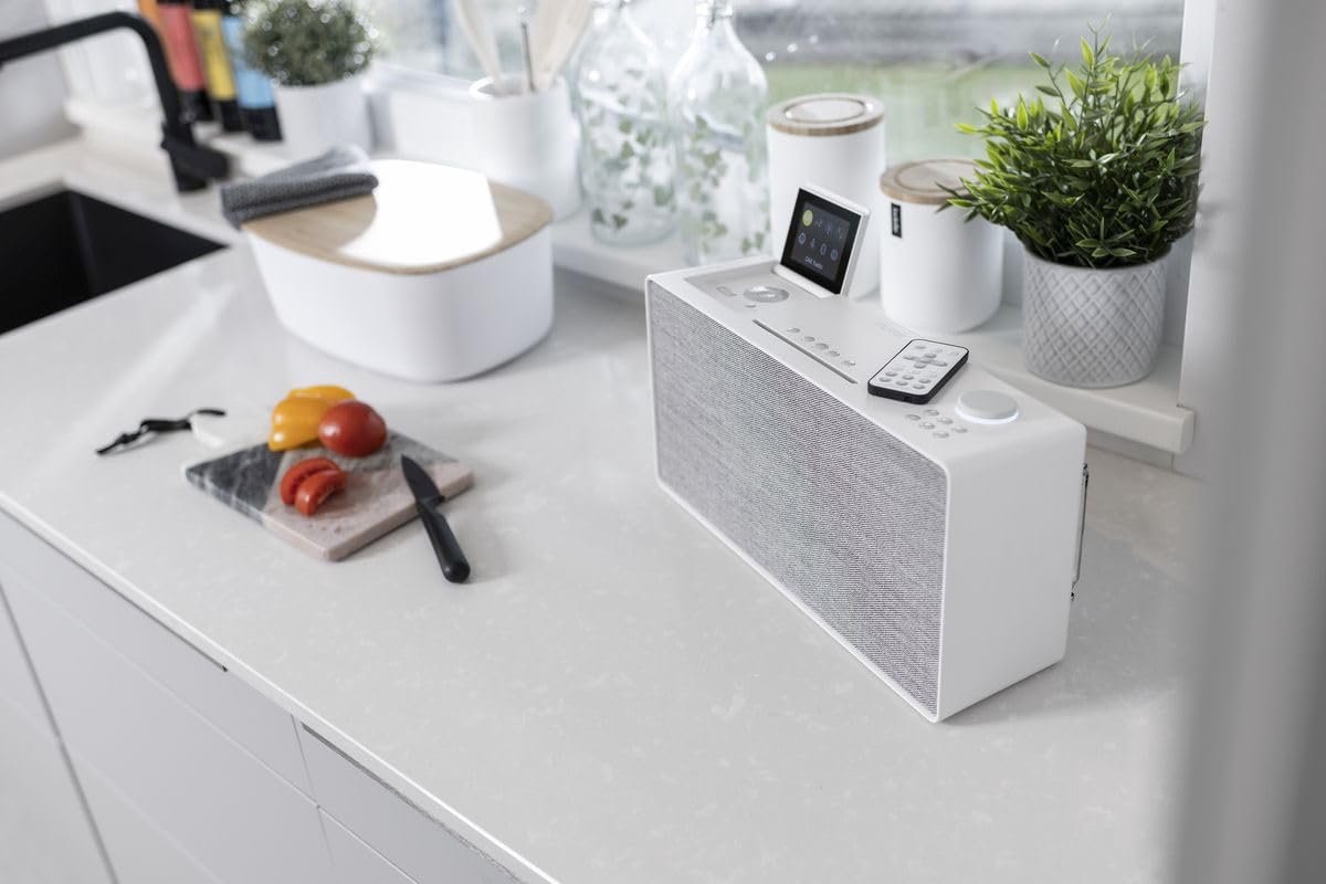 SnelShoppen - All-in-One muzieksysteem voor thuis met DAB+/FM radio, internetradio, podcasts, Spotify Connect, Bluetooth, CD-speler en 100 Watt stereo