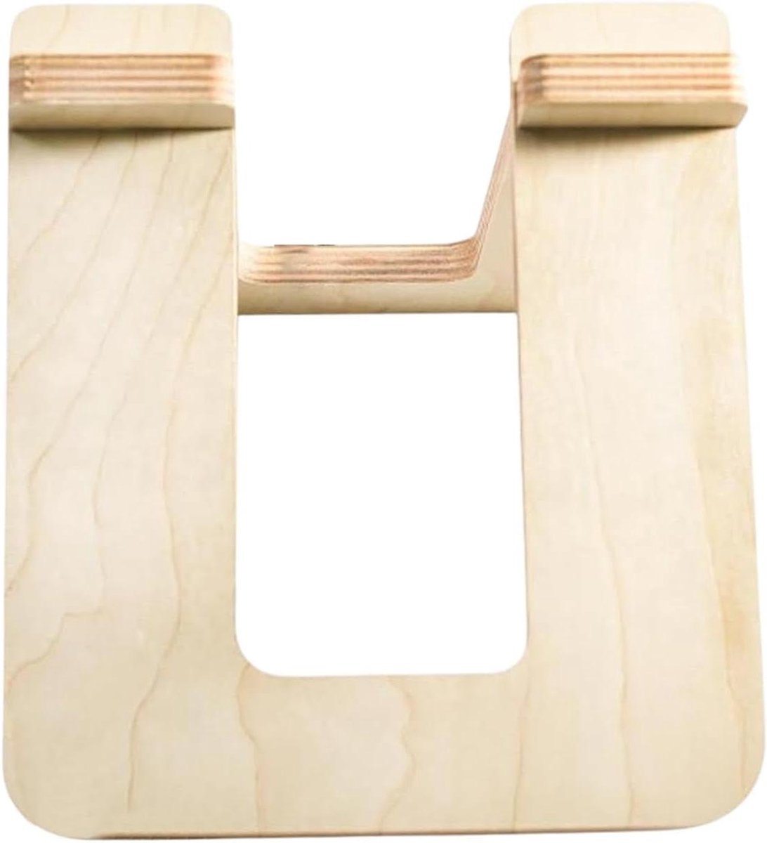 Houten Parkeerstandaard - Fietsenhouder Scooter - Opbergen Kinderfiets - Robuuste Constructie - 10-12 inch - Natuurlijk Hout