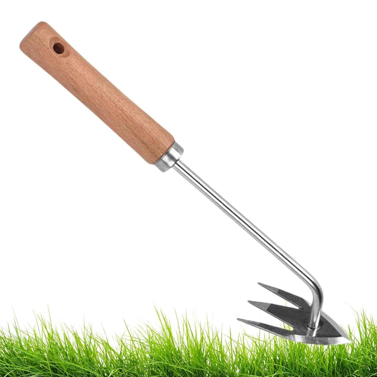 Handmatig onkruidgereedschap - Wiedgereedschap tuin - Onkruid verwijderen - 3 scherpe tanden - 34 cm - Niet gespecificeerd