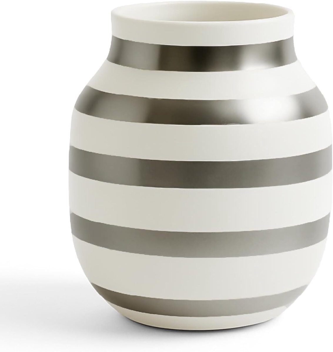 SnelShoppen - Vaas Keramiek en Zilver Geplated, 20 cm, Decoratieve Vaas voor Bloemen, Moderne Interieuraccessoire, Perfect als Cadeau voor Feesten en
