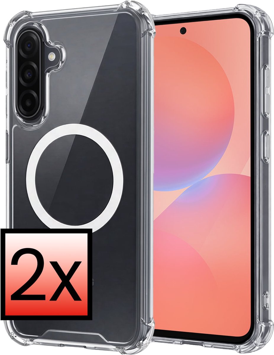 Hoesje - 2 Stuks - Geschikt voor Samsung Galaxy A36 - Magsafe Compatible - Sterk & Shockproof - Back Cover - Shock Proof Case - Telefoon Hoes - Transparant