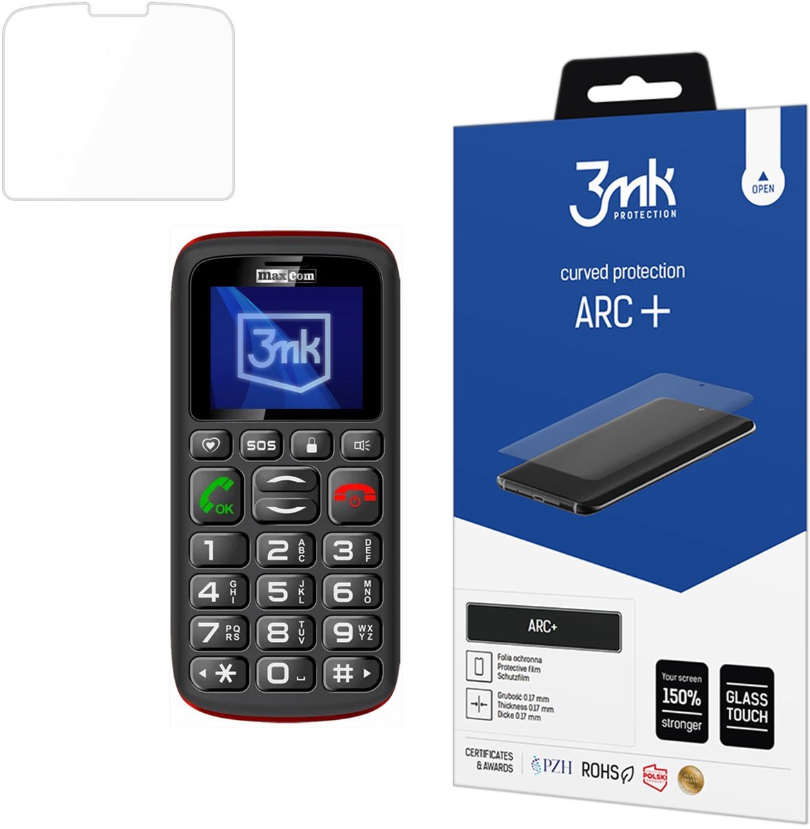 3Mk Arc+ Voor Maxcom Comfort Mm428 Schermbescherming Met Zilverbescherming