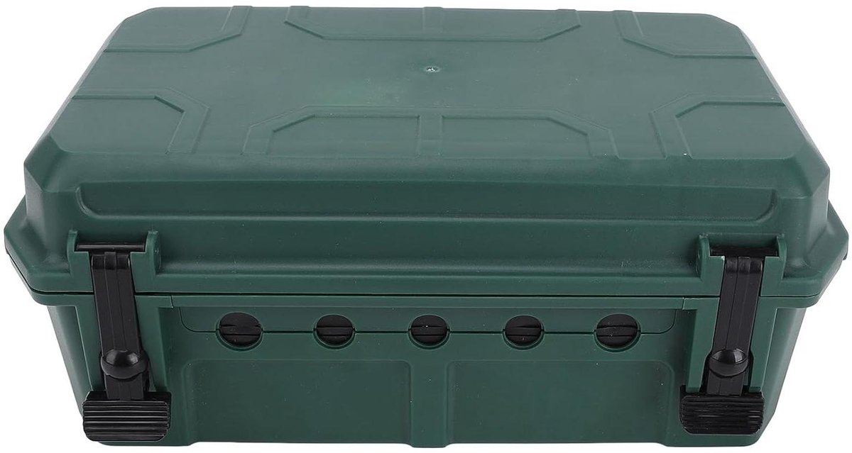 Elektrische Buitenkast - Netsnoerbehuizing Verlengsnoerafdekking - Buitenapparatuur Beschermen - 5 Kabelpoorten - 34 x 22 x 14 cm - Groen
