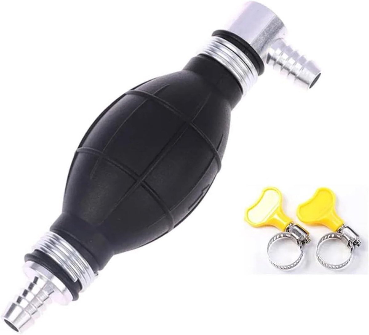 Brandstofpomp Handpomp - Primer Lamp Brandstof - Brandstoftoevoer Zorgen - Rubber Aluminium Constructie - 10mm - Zwart