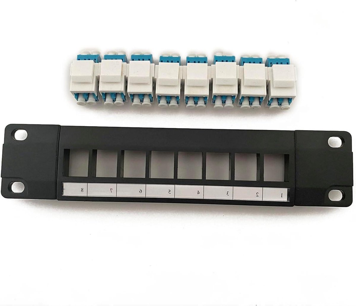 Ethernet Patchpaneel - Netwerkpaneel Patchblok - Netwerk Organisatie - Hoge Dichtheid 8 Poorten - 19 Inch - Zwart