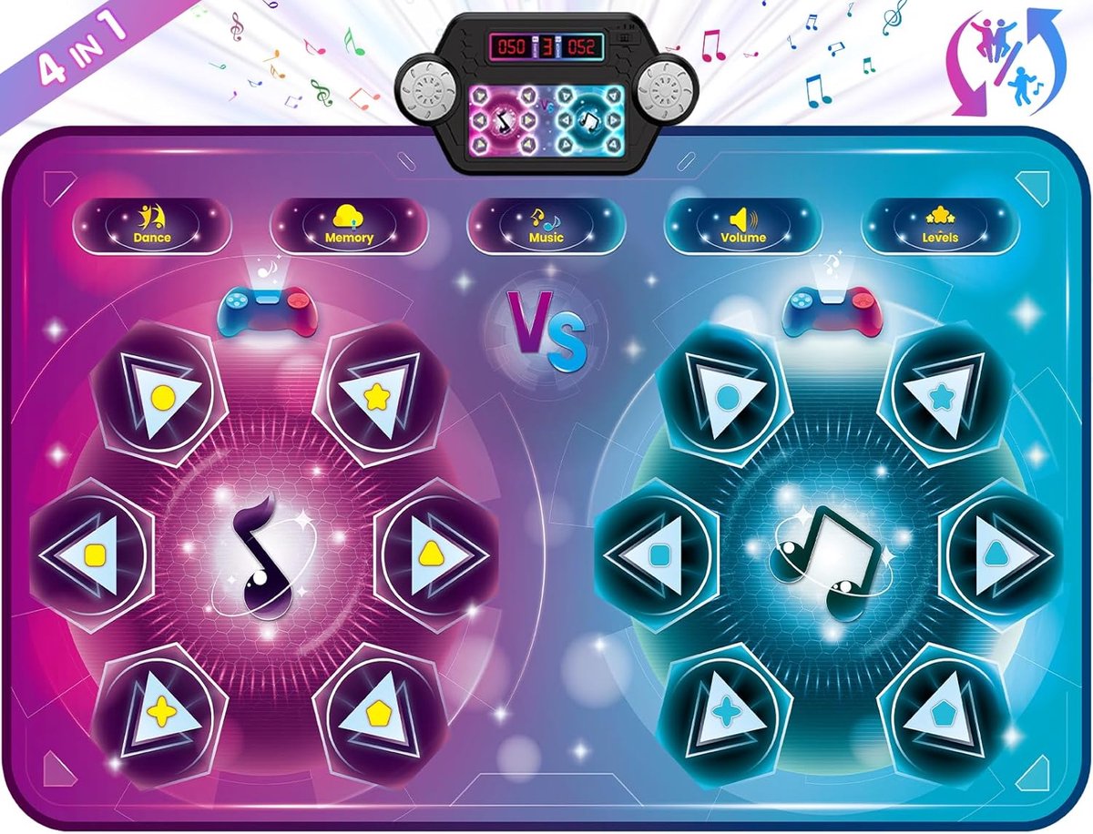 extra grote elektronische dansmat, speelgoed voor kinderen, dansmatten voor enkele/dubbele spelers, muziekdanspad met LED-licht, dansspel speelgoed als kerstcadeau voor kinderen, meisjes