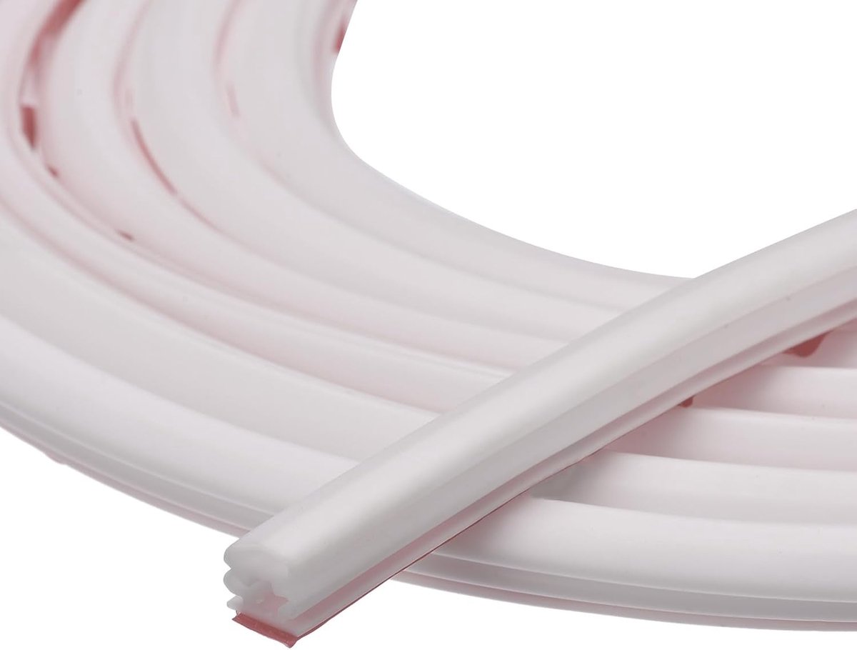 Deurafdichtingsstrip, 6 m x 10 mm x 15 mm, zelfklevende rubberen afdichtstrip voor 12-14 mm scheidingswand voor geluidsisolatie en deur, scheidingsframe, wit