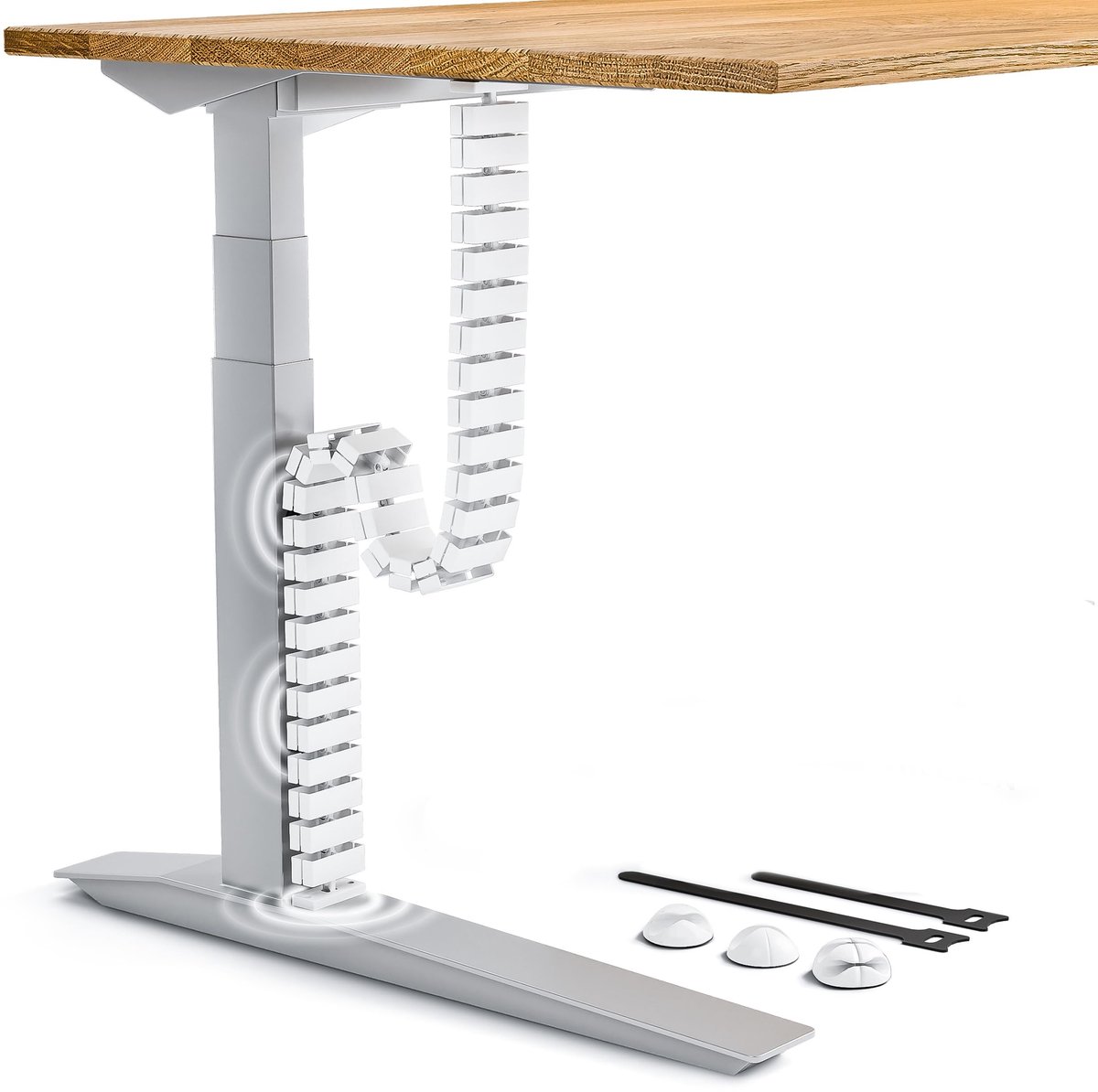 Omgoods - Kabelmanagement Systeem voor Bureau - Flexibele Kabelgoot 128 cm inclusief Magneten en Kabelhouders