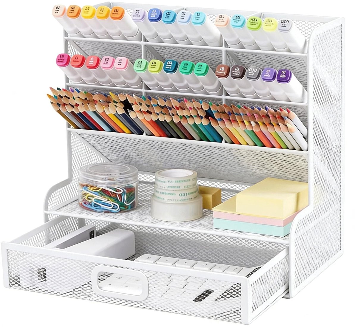 Omgoods - Mesh Desk Organizer - Multifunctionele Pennenhouder voor Thuis en Kantoor