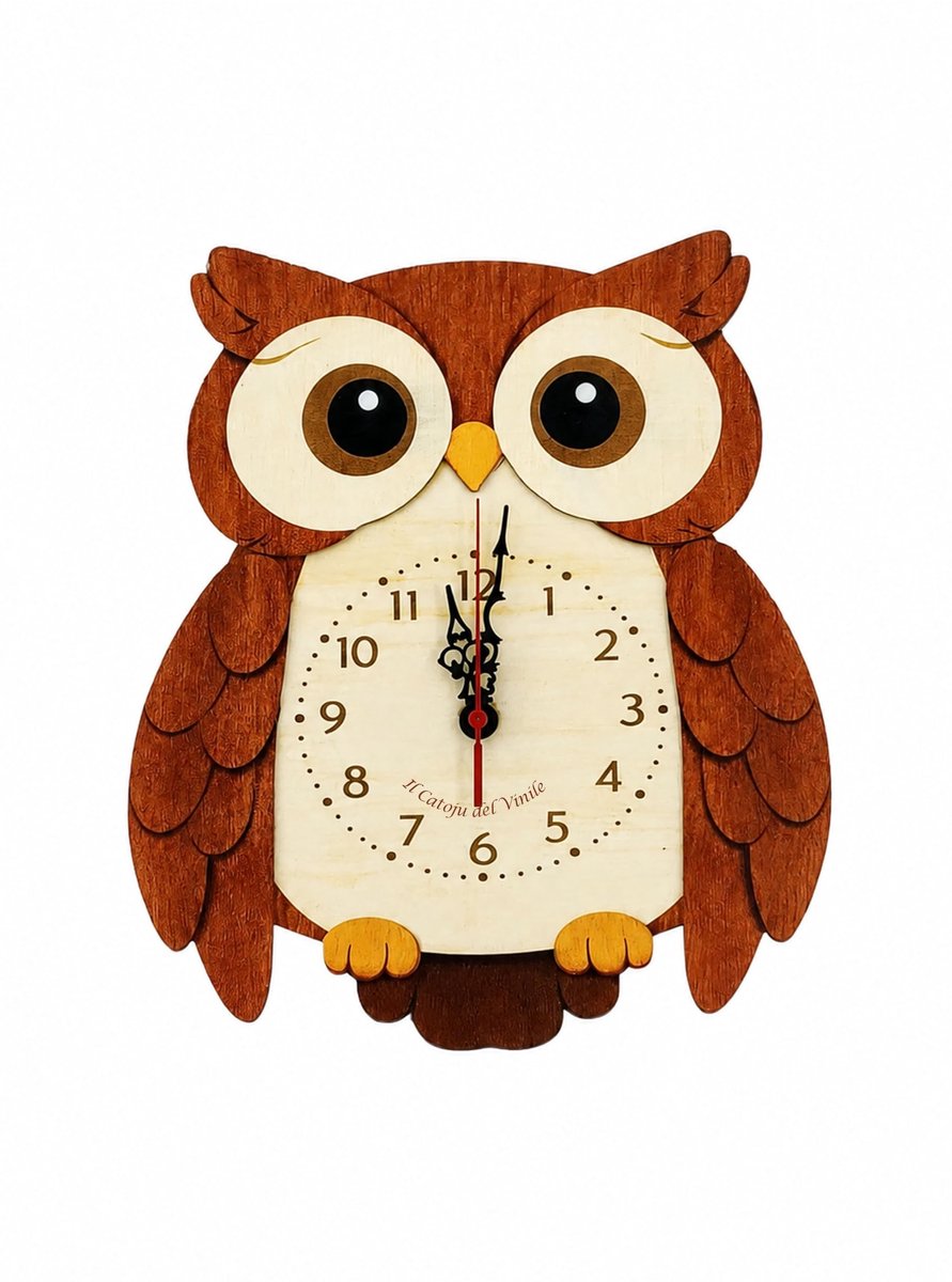 Omgoods - Wandklok Uil - Schattige Decoratie voor Kinderkamer en Kantoor