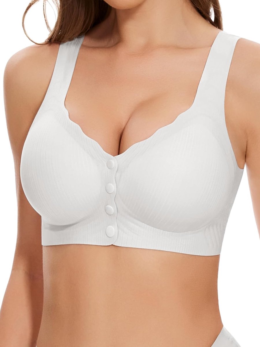 Beha zonder beugel, sluiting voor, beha's voor dames, V-hals, naadloos, comfortabel