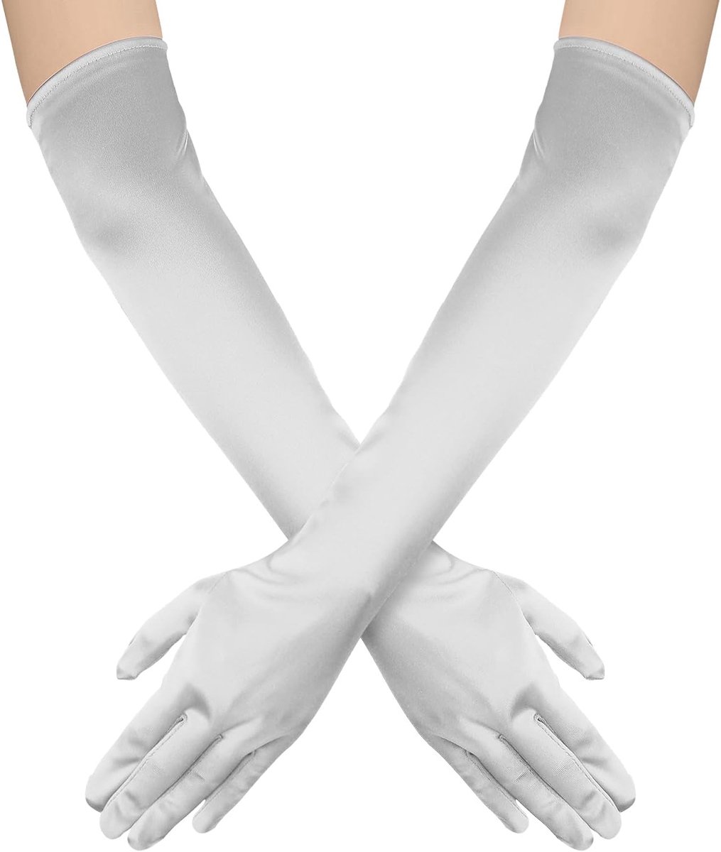 Dameshandschoenen, 52cm Lange Elleboog Satijnen Handschoenen Stretchy 1920 Long Opera Gloves Handverzorging hydraterende handschoenen voor Vrouwen Meisjes Avondfeestdans