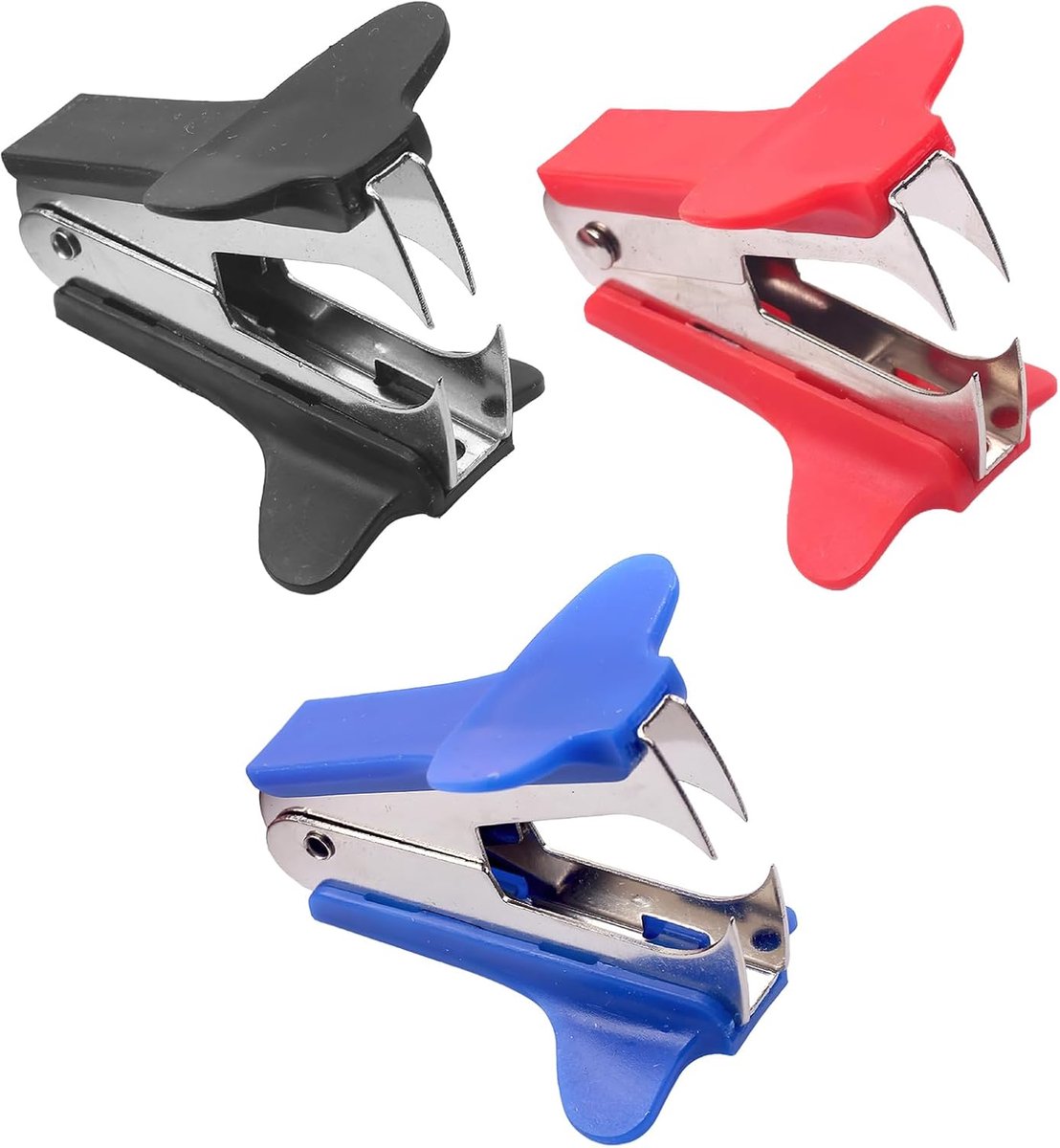 3 stuks mini-nietjesverwijderaar, nietjesverwijderaar, nietjesverwijderaar, metalen kunststof nietverwijderaar, nietverwijderaar voor boeken, kranten, verpakkingspapier, extra breed