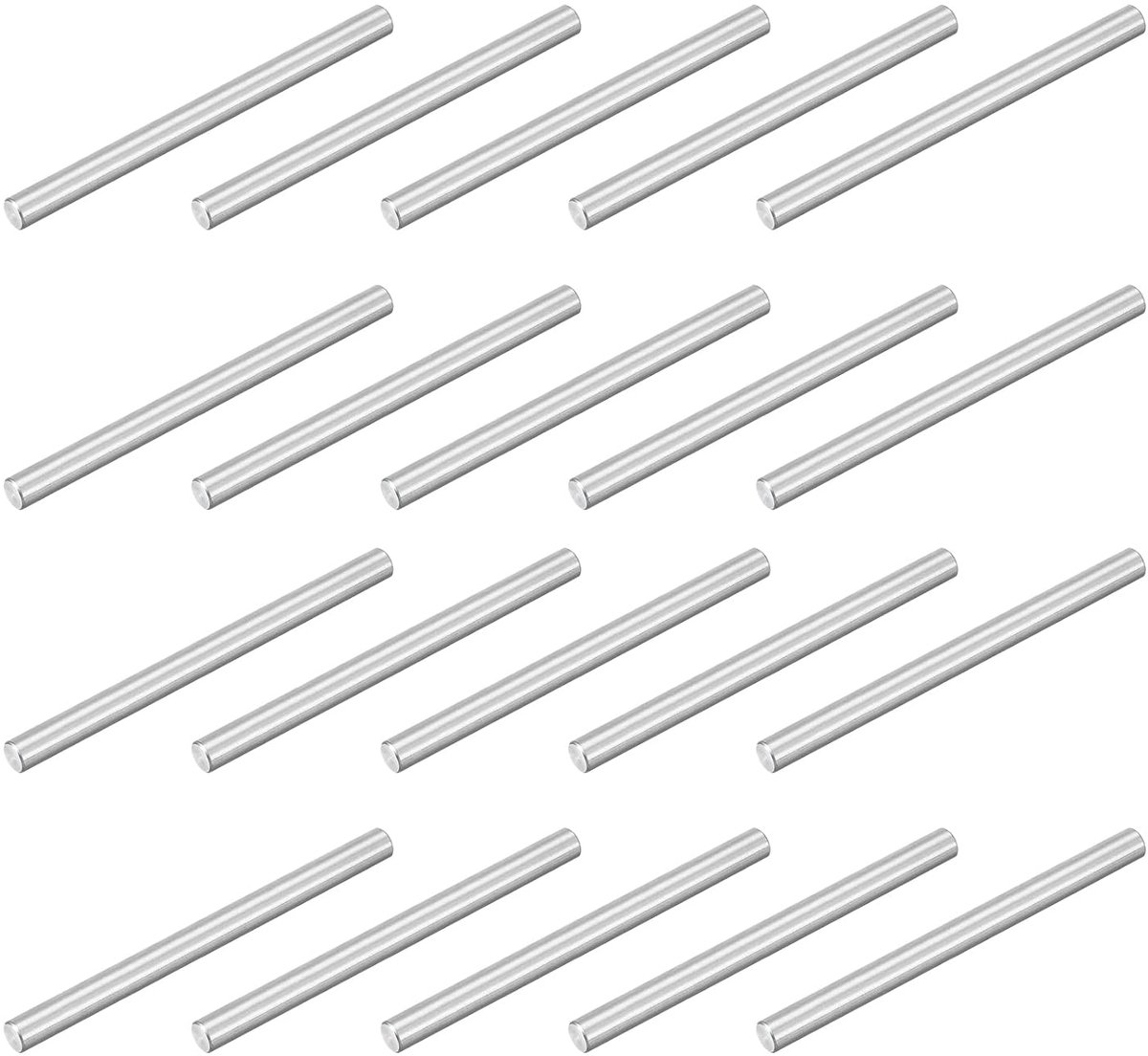60 stuks M3 x 40 mm 304 roestvrij staal pen cilindrische planksteunpen parallelle pen verbindingselement voor mechanische productie industrie meubelmontage zilver