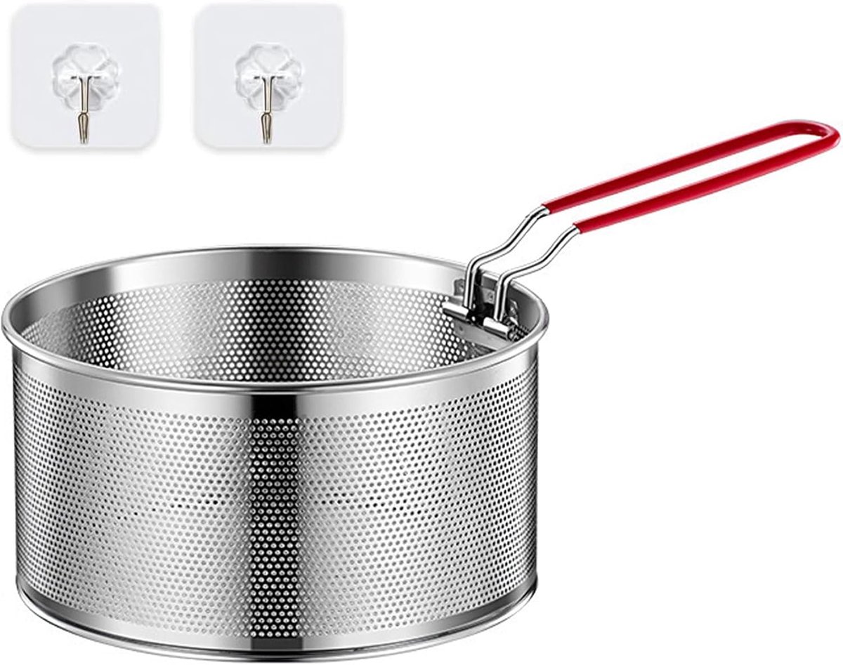 frituurmand voor pan met afneembare handgreep voor keuken (19,5 cm)