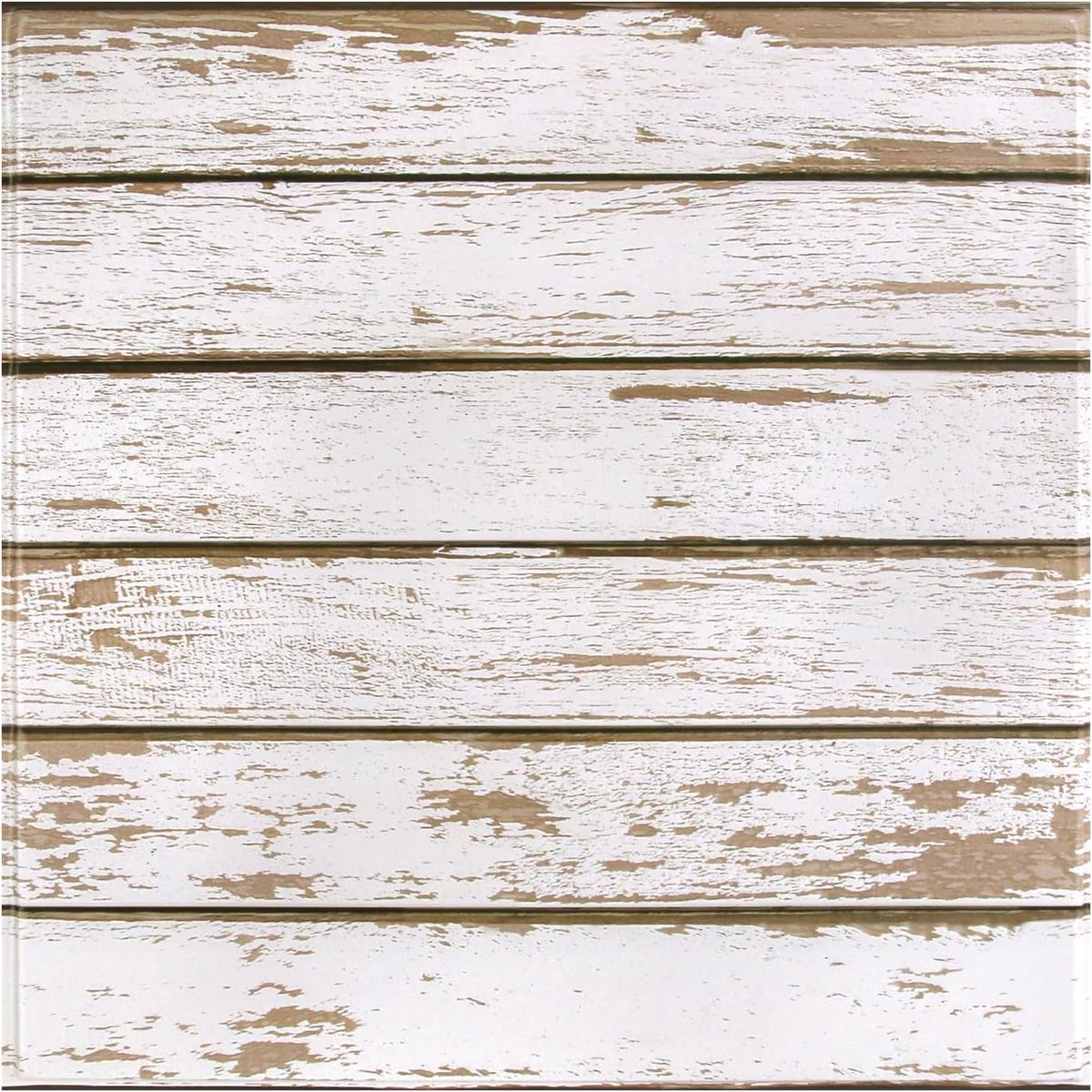 3D Wandpanelen Zelfklevend Hout Effect, 10 Stuks, 30x30 cm, PVC Imitatiehout Wandpanelen Wandbehang, 3D Zelfklevend Behang, Waterdicht, Witte Houtstructuur