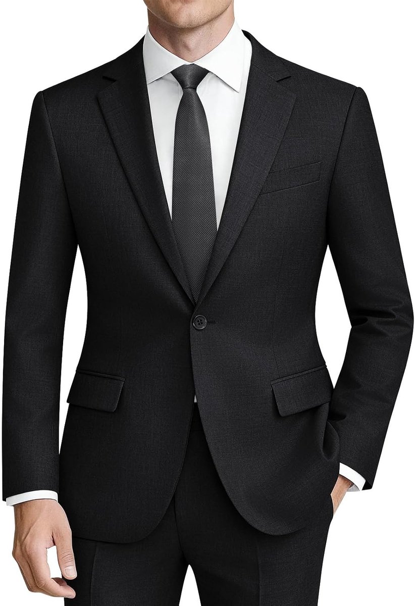 Pakken 2-delig slim fit business casual een knoop blazer broek set trouwjurk pak