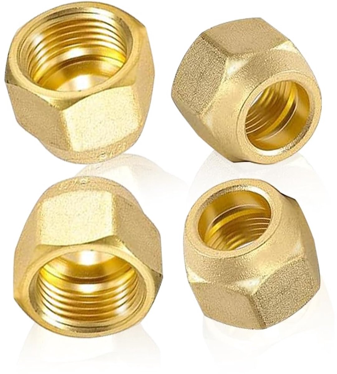 4 stuks flare wartelmoer 1/4" inch voor koelmiddelleiding, airconditioningsystemen messing buis airconditioning split flare wartelmoer, snelkoppeling voor split airconditioningsystemen (1/4")