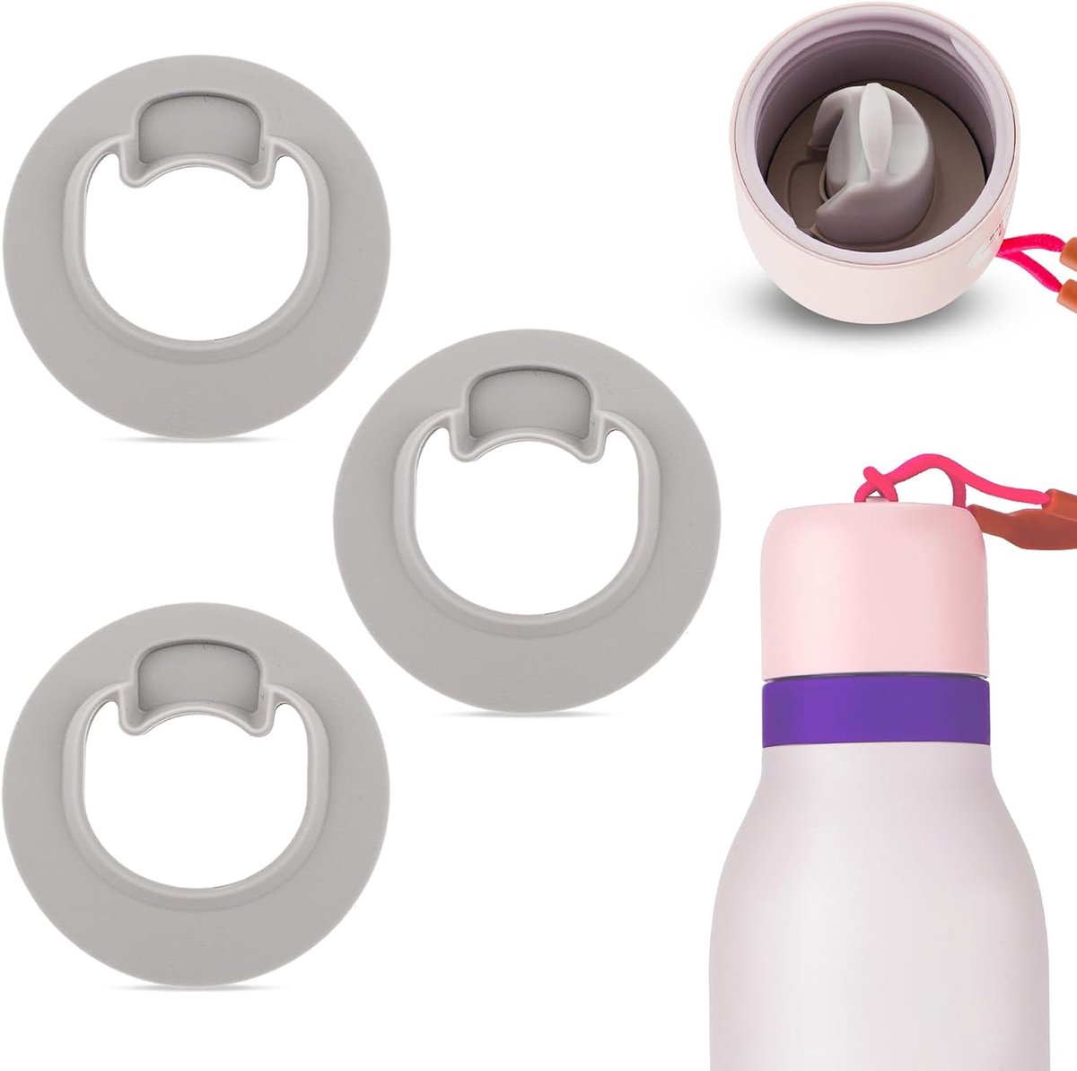 3 Stuks Vervangende Waterflesstoppers voor Owala FreeSip Twist 18oz 24oz, BPA-Vrij Siliconen Afdichting Dekselaccessoires voor Owala FreeSip Twist-Serie