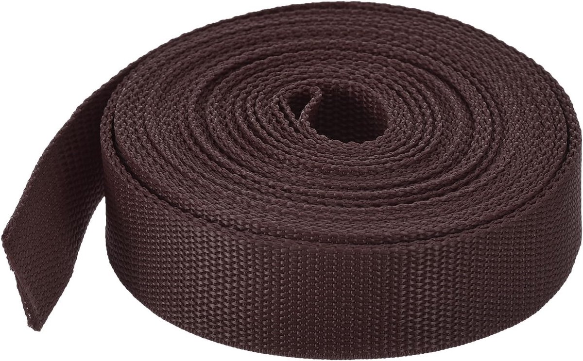 Gordelband van licht polypropyleen, 20 mm, 10 yards bevestigingsband voor rugzakken, bruin, voor bagageriemen voor buiten