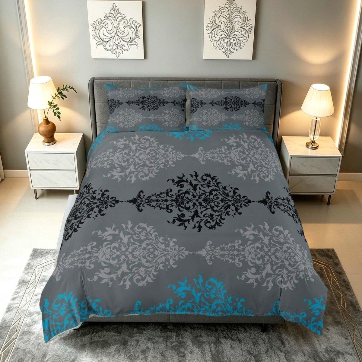Omgoods - Floral Damask Dekbedovertrekset King Size voor Kinderen