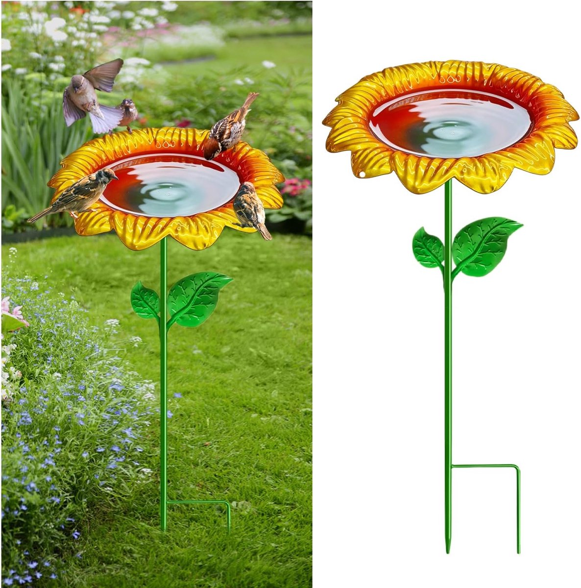 flintronic Bijenstation voor de tuin, voederbak voor bestuivers in bloemvorm, voederbak voor vlinders, voor tuinliefhebbers, dierenliefhebbers, terras, terra