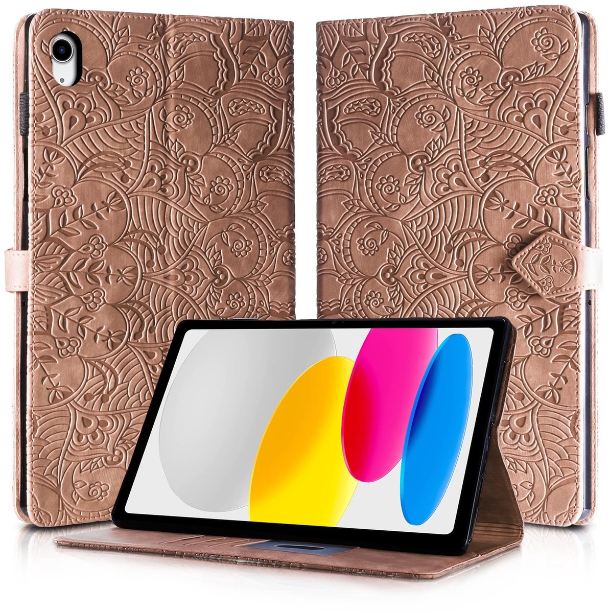 Omgoods - Wallet Case voor iPad 10e Generatie 10,9 Inch met Magnetische Sluiting