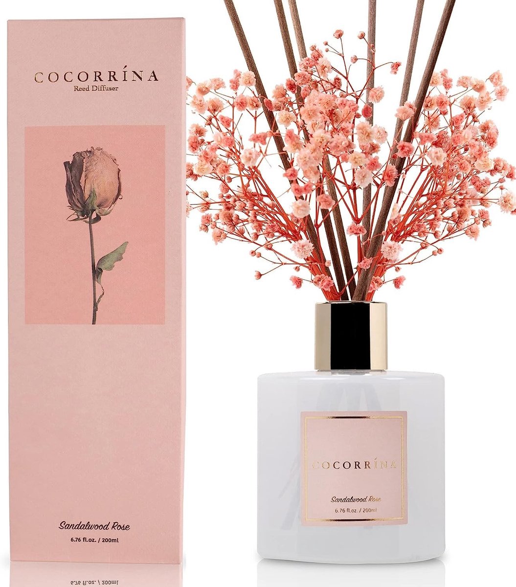 Omgoods - Aroma Diffuser met Sandelhout en Rozen - 200ml Geurverspreider voor Badkamer