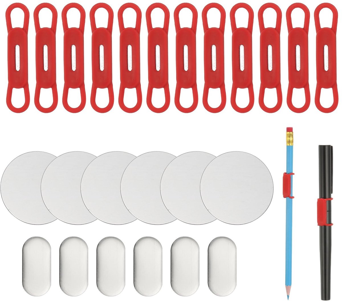 Omgoods - 12 Stuks Magnetische Pennenhouder - Siliconen Organizer voor Bureau en Koelkast