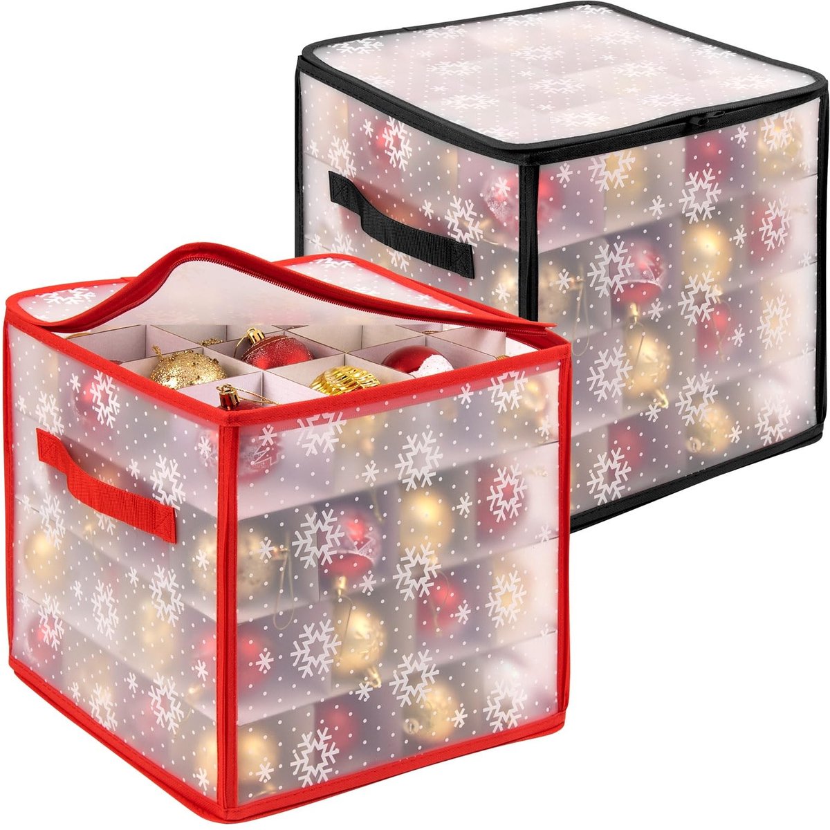 Omgoods - 2 Stuks Opbergdozen voor Kerstballen met Verdelers