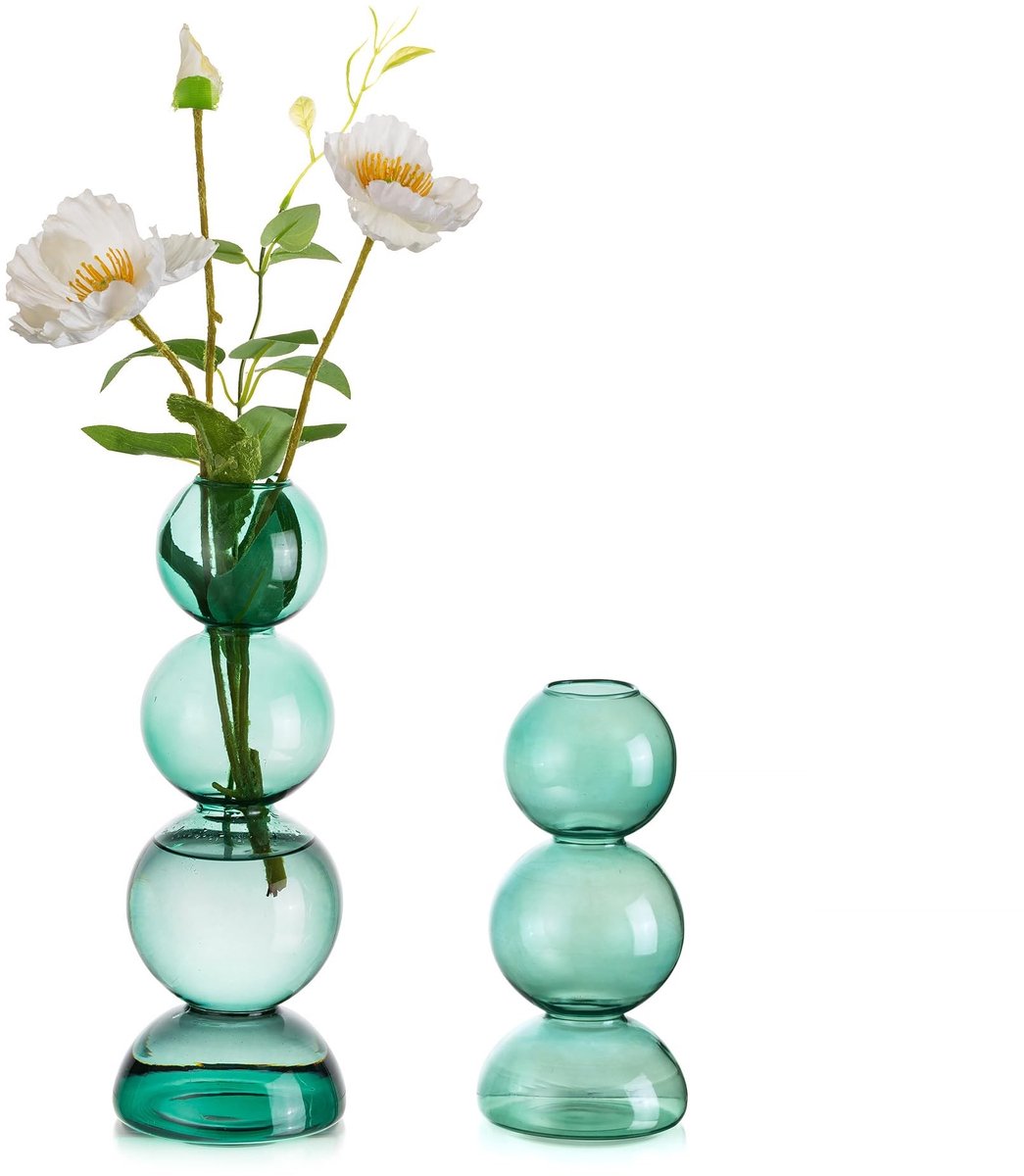 Omgoods - Mini Glazen Vazen - Set van 2 voor Tafeldecoratie