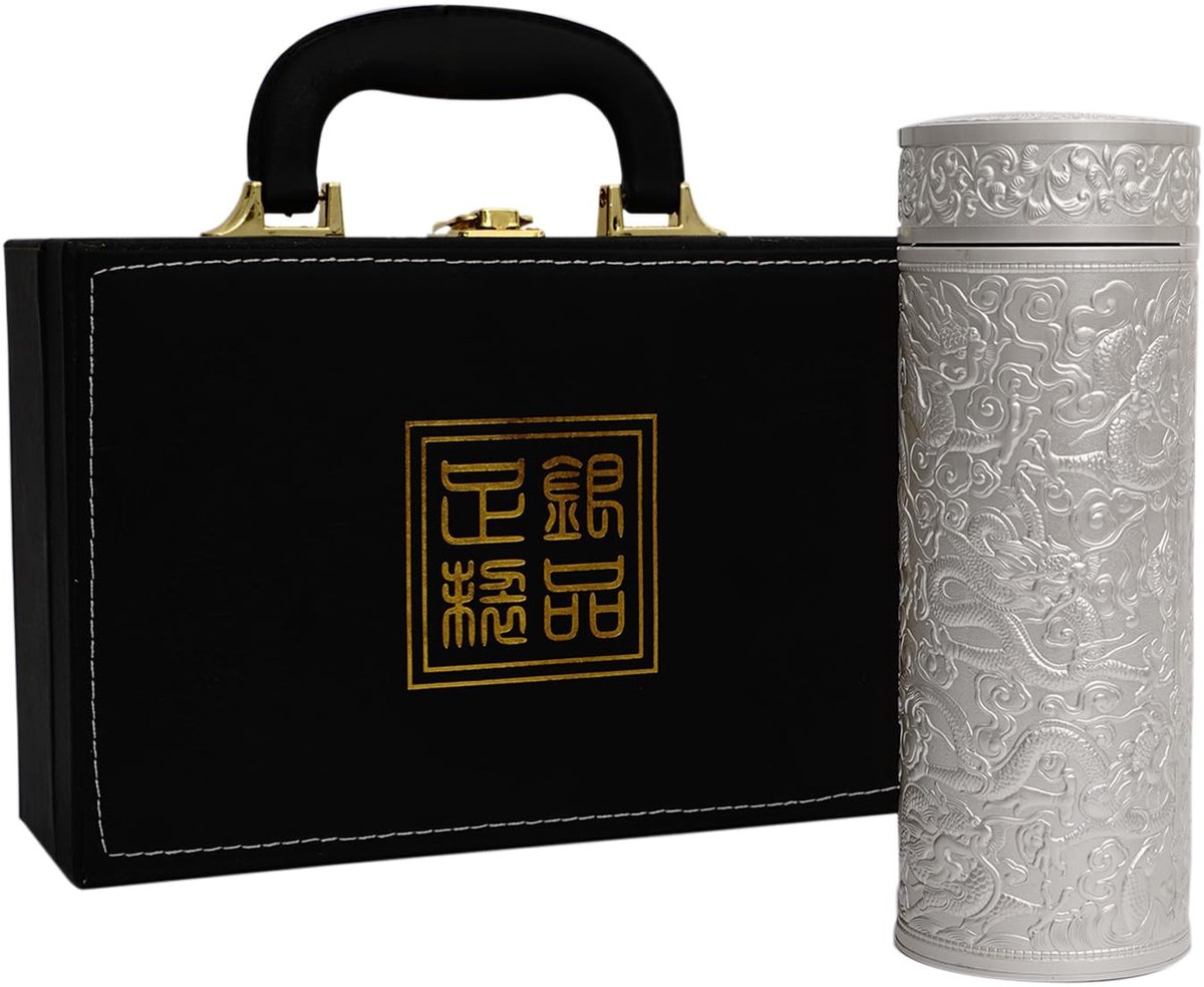 Omgoods - Chinoiserie Stijl 350ml Geïsoleerde Waterfles met 9 Draken