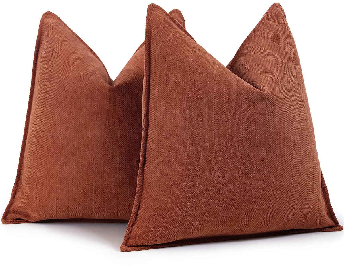 Omgoods - Sofa Cushion Covers Set van 2 - Luxe Chenille Kussenhoezen 60x60